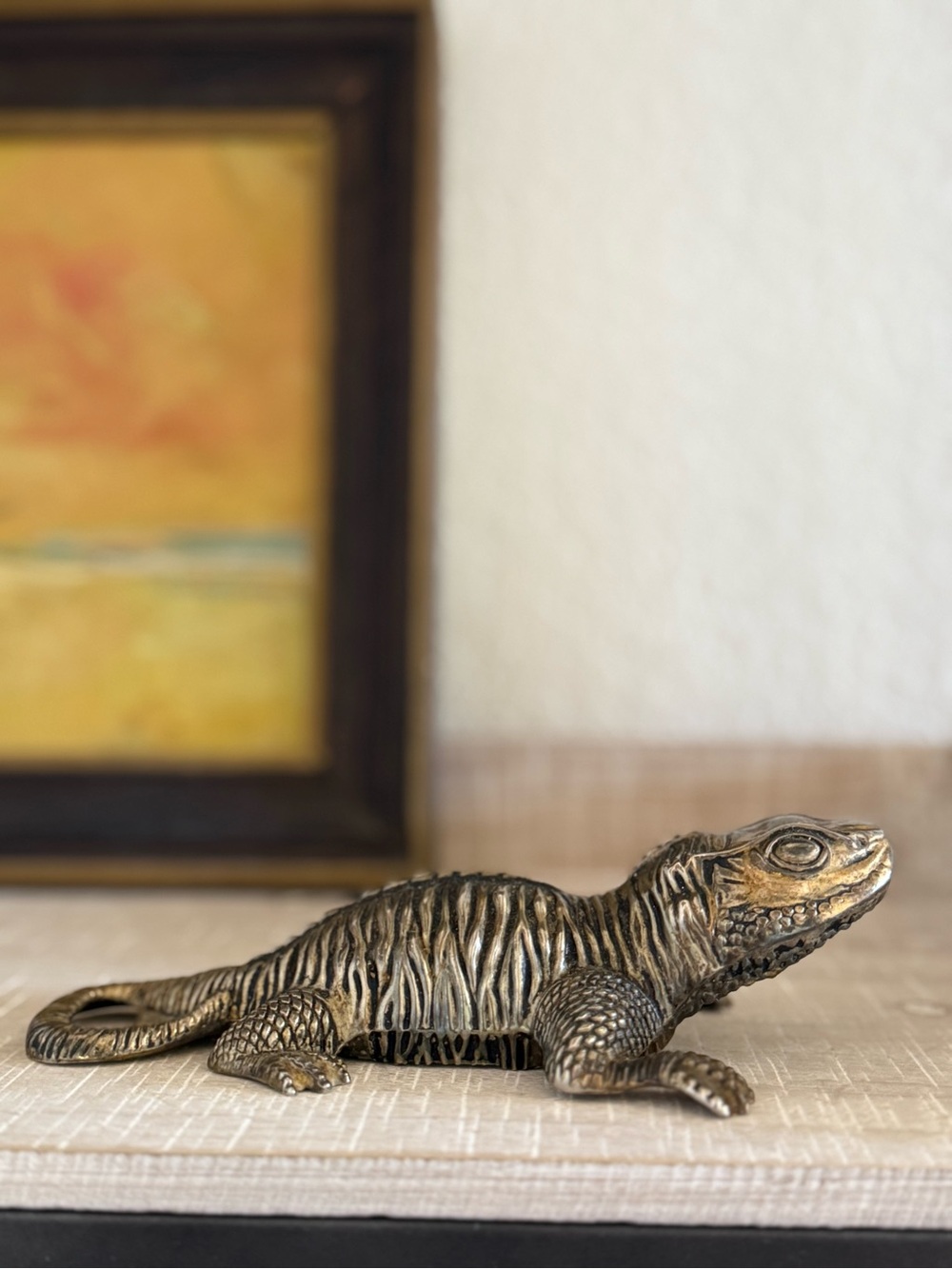 Vintage Metal Lizard Iguana Figurative Bottle Opener